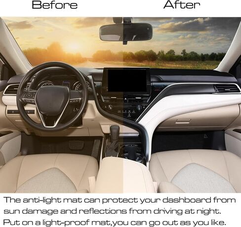 SENSHINE لملحقات Toyota Camry 2018-2022 2023 2024 غطاء لوحة القيادة غطاء وحدة التحكم المركزية غطاء لوحة القيادة واقي السجاد غطاء واقي من الشمس مناسب حسب الطلب، زخرفة سوداء in Kuwait