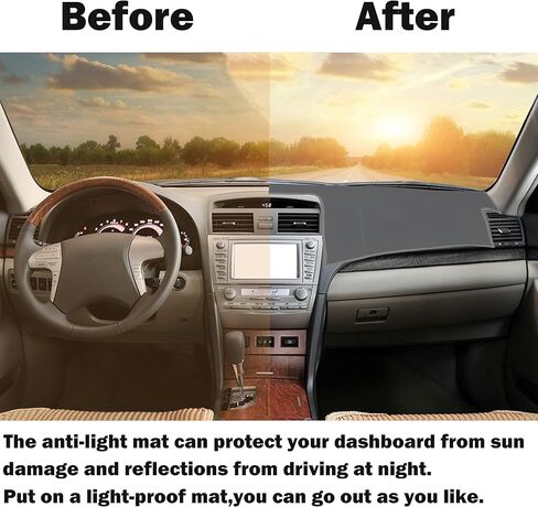 SENSHINE for Toyota Camry Accessories 2018-2022 2023 2024 Dashboard Cover Center Console Cover Dash Mat Carpet Protector Sunshield Cover Custom Fit, Black Trim in Kuwait