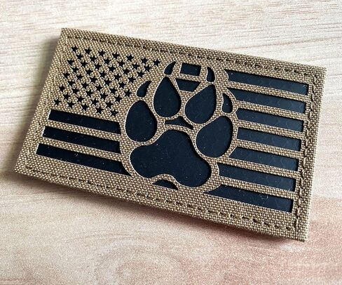 2x3.5 علم الولايات المتحدة الأمريكية بالأشعة تحت الحمراء مع متعقب Paw K-9 رقع تكتيكية ومثبت خطاف خلفي... (OD أخضر) in Kuwait