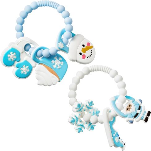 ألعاب Silicone Teether للأطفال - 2Ooya 2pcs Summer Ocean Beach تحت عنوان الحلقة الخاتمة الرضع للرضيع ، والرضيع الصغار مضغ ألعاب الصبي حديث الولادة والفتاة استحمام الطفل عيد ميلاد in Kuwait