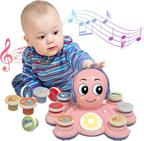 ألعاب Contixo Baby Musical - ألعاب التعلم KD3 للأطفال الصغار ، ألعاب Octopus للأطفال ، لعبة تعليمية موسيقية ما قبل المدرسة للطفل ، ألعاب Drum for Toddlers ، Blue in Kuwait