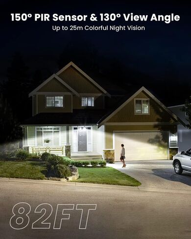 كاميرا ieGeek Floodlight، ضوء أمان منزلي خارجي بدقة 5 ميجابكسل مع كاميرات، كاميرا إضاءة سلكية 5G/2.4G WiFi مع مستشعر حركة ذكي/صفارة إنذار، رؤية ليلية ملونة، صوت ثنائي الاتجاه، تسجيل 24/7، تعمل مع Alexa in Kuwait