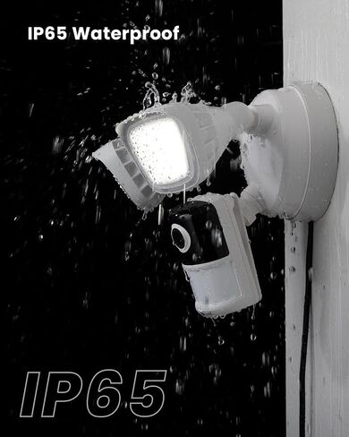 كاميرا ieGeek Floodlight، ضوء أمان منزلي خارجي بدقة 5 ميجابكسل مع كاميرات، كاميرا إضاءة سلكية 5G/2.4G WiFi مع مستشعر حركة ذكي/صفارة إنذار، رؤية ليلية ملونة، صوت ثنائي الاتجاه، تسجيل 24/7، تعمل مع Alexa in Kuwait