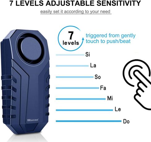 WSDCAM Screw-Mounted Vibration Anti-Theft Alarm - 113dB Loud Security Alarm with 7-Level Sensitivity, IP65 Waterproof, 130ft Remote Control for Trailer Truck Tool Box, Rooftop Cargo & Outdoor Gear in Saudi Arabia
