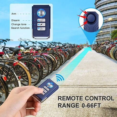 WSDCAM Screw-Mounted Vibration Anti-Theft Alarm - 113dB Loud Security Alarm with 7-Level Sensitivity, IP65 Waterproof, 130ft Remote Control for Trailer Truck Tool Box, Rooftop Cargo & Outdoor Gear in Saudi Arabia