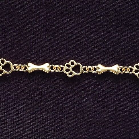 Charm Dog Paw And Bone Bracelet for Men & Womens in 14k Gold Over Sterling Silver Bangle Bracelet in Saudi Arabia
