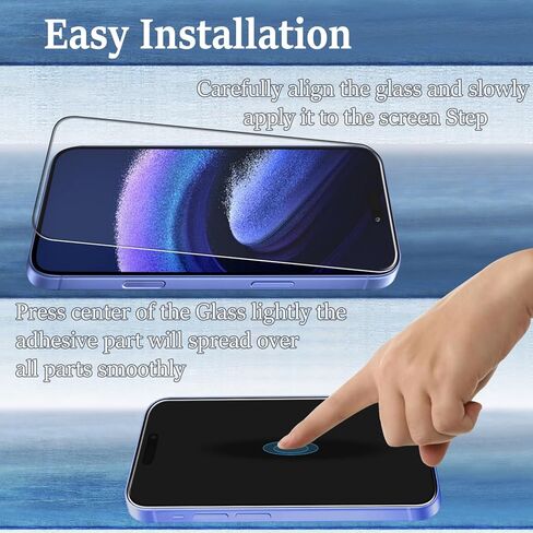 Pokolan 3 Pack Screen Protector for iPhone 16 Pro Max Tempered Glass, Full Coverage, Bubble Free, Anti-Scratch, Easy to install in Kuwait