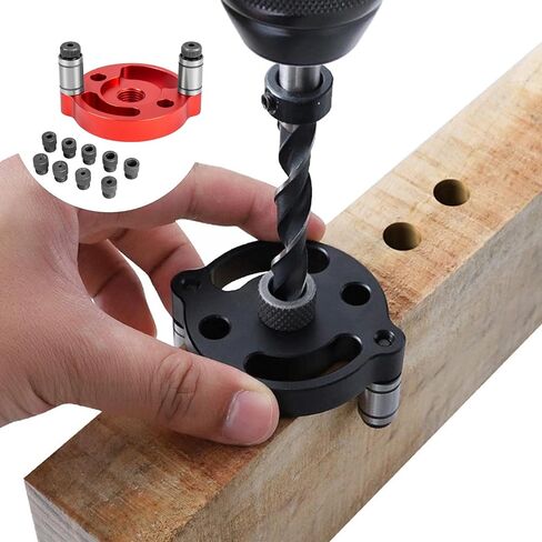 Self Centering Doweling Jig, Dowel Drill Guide 2/3/4/5/6/7/8/9/10mm Self Center Dowel Jig Handheld Drill Guide for Straight Holes Wood Panel Hole Puncher Locator Woodworking Joints Tool in Saudi Arabia