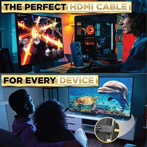 HDMI إلى HDMI Cable عالية السرعة DisplayPort 2.1 دعم الفيديو عالية الدقة 4K@120Hz ، 2160p ، 1080p ، 4K HDMI 2.0 كابل كامل HD 1.5M in Kuwait