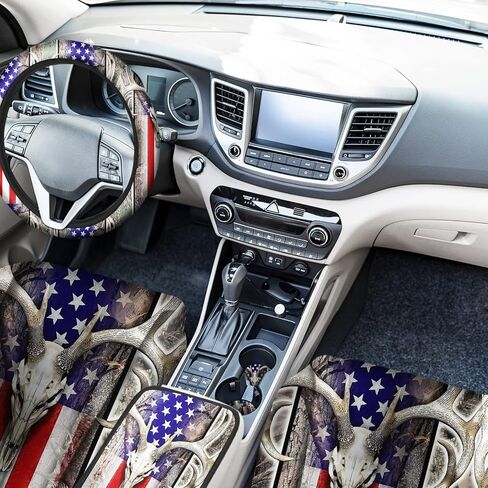 Frienda 10 Pcs Car Seat Covers for Women Accessories Interior Seat Covers with Steering Wheel Cover, Wrist Strap, Car Cup Mats, Armrest Pad, Shoulder Pad, Key Chain in Kuwait
