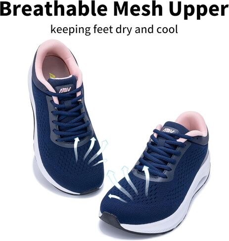 دعماً قوسًا للسيدات أحذية المشي أحذية عريض لصندوق أخمص القدمين أحذية التنس الهواء لتخفيف آلام التهاب اللفافة الأخمصية ، الحجم 6-11 in Kuwait