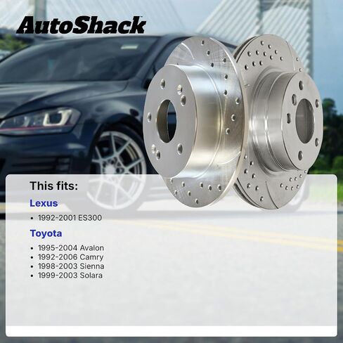 Autoshack Brake Rotors Front Brake Rotor Kit For 1992-2006 Toyota Camry 1995-2004 Avalon 1998-2003 Sienna 1999-2003 Solara 1992-2001 Lexus ES300 2.2L 2.4L 3.0L V6 FWD R41052PR in Kuwait