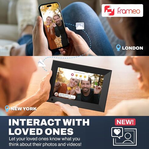 Frameo 16 بوصة FHD إطار صورة رقمي كبير wifi مع مكبر صوت Bluetooth ، 64 جيجابايت إضافية إلكترونية كبيرة إطار إطار الشاشة اللمس ، شارك على الفور الصور/مقاطع الفيديو عبر التطبيق والبريد الإلكتروني لأمي عيد الميلاد in Kuwait
