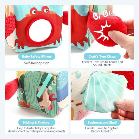 لعبة Youuys Wooden Baby Box Toy - لعبة Montessori Tissue Box للأطفال لمدة 12 شهرًا مع 3 كتل الشكل و 8 ورق حريري ، هدايا طفل رضيع للأطفال 12 18 شهرًا عيد ميلاد الأطفال in Kuwait