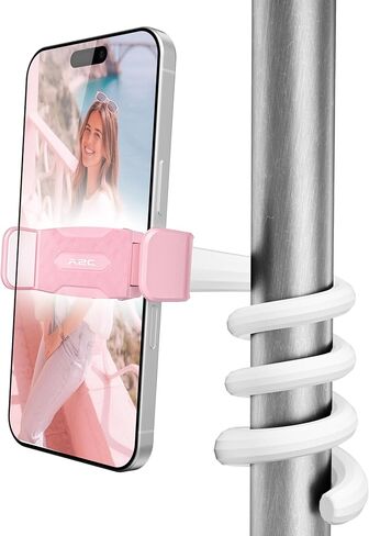 A2C Flexible Phone Holder for Treadmill, Spin Bike, Stroller, Shopping Cart, Desk, Portable Gooseneck 16.5" Long Arm Phone Mount for 4.7"-6.9" Smartphones in Kuwait