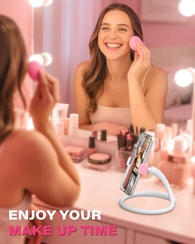 A2C Flexible Phone Holder for Treadmill, Spin Bike, Stroller, Shopping Cart, Desk, Portable Gooseneck 16.5" Long Arm Phone Mount for 4.7"-6.9" Smartphones in Kuwait