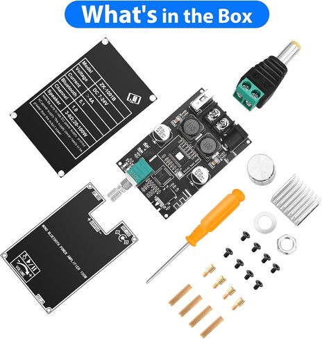 Amplifier Board,50W 2.0 Channel Bluetooth Amp Board with Treble and Bass Control,DC 12-24V, Bluetooth and AUX Inputs, Audio Amp Board for Home DIY Wireless Speakers, Password Free(ZK-502T) in Kuwait