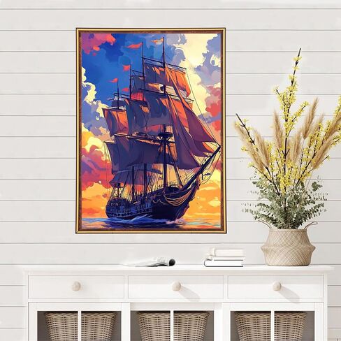 MEIYUDA Winter Snow Scene Diamond Art Kits for Adults, 5D Abstract House Diamond Art Painting for Beginners, DIY Winter House Diamond Painting Full Drill Crystal Craft Kits for Home Wall Decor 12x16in in Kuwait