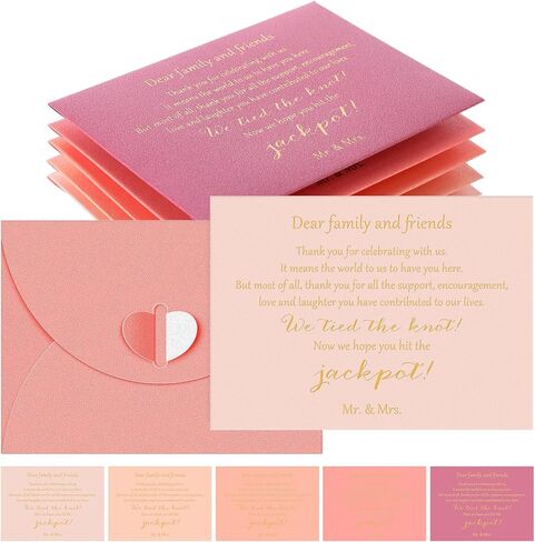 100 Pack Lottery Ticket Holders Pink Invitation Envelopes Lottery Ticket Envelopes Wedding Favors for Guests Cute Envelope Holder with Heart Shaped Clasp for Bridal Shower, 4.3 x 3.15 Inches in Saudi Arabia