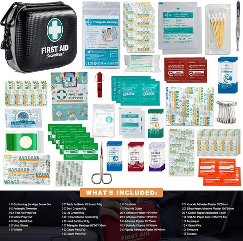 150 Pieces Mini First Aid Kit - Small Medical Kit with Hard Shell - Emergency First Aid Kit for Car, Travel, Home, Outdoor, Office, Camping, Hiking (Red) in Saudi Arabia