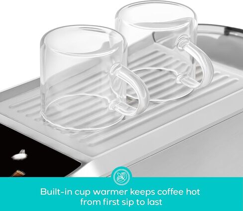 CASABREWS Espresso Machine 20 Bar, Professional Espresso Maker with Milk Frother Steam Wand, Compact Stainless Steel Cappuccino Latte Machine with 34oz Removable Water Tank and Touchscreen, Silver in Saudi Arabia
