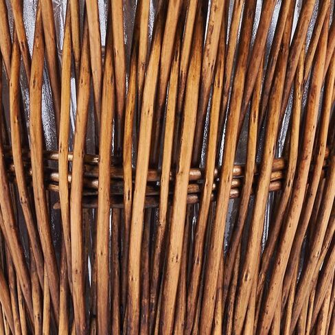 Household Essentials Small Reed Willow Waste Basket, Handwoven Basket with Removable Liner, Attractive Alternative to Plastic or Metal Cans, Brown in Kuwait