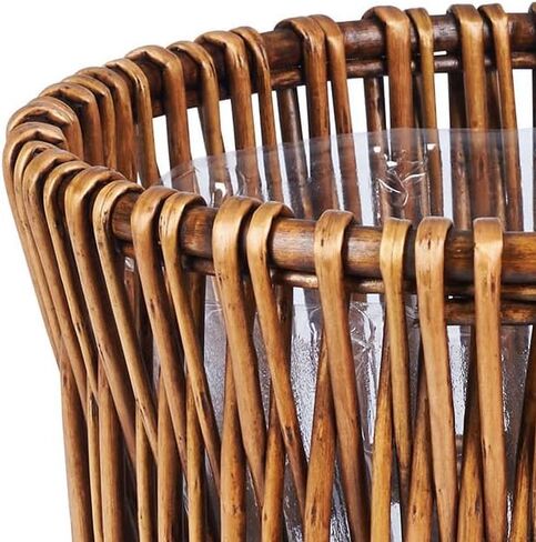 Household Essentials Small Reed Willow Waste Basket, Handwoven Basket with Removable Liner, Attractive Alternative to Plastic or Metal Cans, Brown in Kuwait