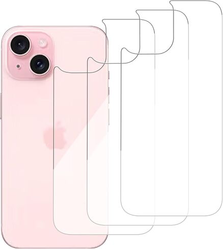 3 حزمة حزمة زجاجية الشاشة الخلفية واقي متوافق مع iPhone 15 Plus 6.7 بوصة [صلابة 9H] -HD الظهر الزجاج مقاوم ، مقاومة للخدش ، سهلة التثبيت ， واضحة بلورية in Kuwait