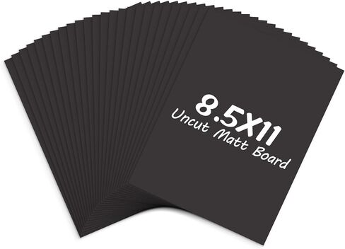 Frametory, 5x7 Black Uncut Picture Mat Boards, Backing Boards for Frames, Photos, Crafts - Pack of 12 in Kuwait
