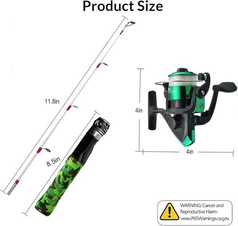 122Pcs Ice Fishing Rod Reel Combo Complete Set, 24" Medium Light Ice Fishing Rod Kit with Ice Fishing Jigs, Ice Fishing Lures for Trout, Walleye, Perch, Panfish Bluegill Crappie in Saudi Arabia