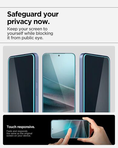 Spigen Tempered Glass Screen Protector [GlasTR EZ FIT - Privacy] Designed for Galaxy S25 Ultra [Case Friendly] - 2 Pack in Kuwait