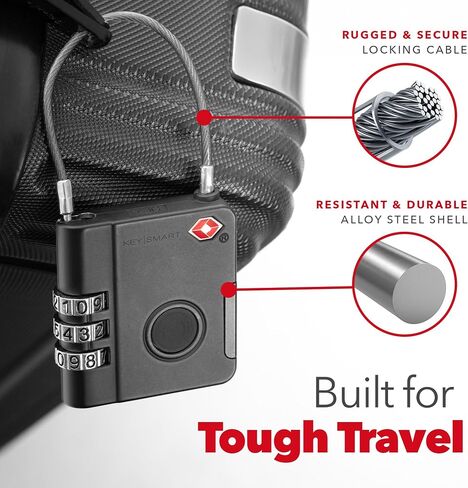 KeySmart Smartlock Tracking Laggage Locks TSA معتمدة - متوافقة مع Apple Find My App ، Tracker Bluetooth GPS ، مقاومة للماء ، قفل حقائبك وتتبعها in Kuwait