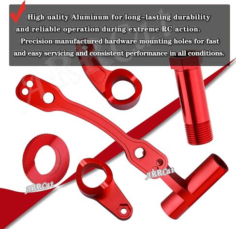 مجموعة كرنك جرس التوجيه تناسب Arrma 1/8 Typhon Kraton Mojave Outcast Felony Infraction Notorious 6S BLX، موفر مؤازر لرف التوجيه من الألومنيوم، أجزاء ترقية RC Hop up (أحمر) in Kuwait