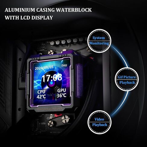 Thermalright FW Pro 360 ARGB MEW CPU AIO COWNER ، شاشة IPS LCD بدقة 320 * 320 ، لـ AM5 & Intel 1700/1851 ، تم تبريد مياه 360 عالي الأداء مع عرض 2.73 بوصة قابلة للإزالة in Saudi Arabia