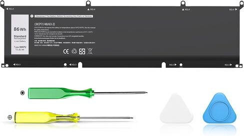 New F62GO Battery for Dell Inspiron 13 Dell Inspiron 13 5370 7000 7370 7373 7380 7386 2-in-1 P83G P87G P91G P83G001 P83G002 P87G001 Vostro 13 5370 Series 039DY5 0F62G0 RPJC3 0RPJC3 F62GO 11.4V 38Wh in Kuwait