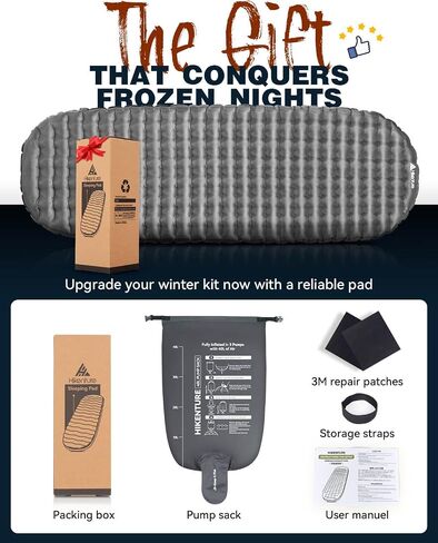 Hikenture Pad Sleeping Pad R-value 6.2 مرتبة التخييم المعزولة للطقس البارد مع كيس المضخة (1201-A1) in Kuwait
