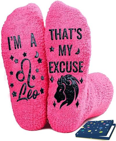 Funny Cancer Zodiac Gifts for Women - Birthday Astrology Constellation Horoscope Gifts, Fuzzy Space Galaxy Socks for Women Teen Girls in Kuwait