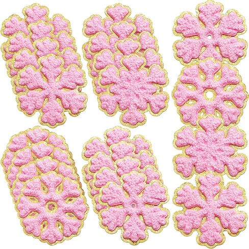 20 PCS Snowflake Patches Christmas Patches Iron On Chenille Patch Varsity Patches Christmas Embroidered Cloth Patches Sew On Appliques for Clothes Hat Shirt Bag Jeans DIY Decorations in Kuwait