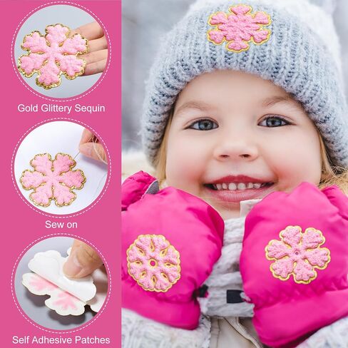 20 PCS Snowflake Patches Christmas Patches Iron On Chenille Patch Varsity Patches Christmas Embroidered Cloth Patches Sew On Appliques for Clothes Hat Shirt Bag Jeans DIY Decorations in Kuwait