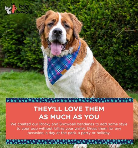 Dog Bandanas, Pet Bandanas for Dogs - Puppy Bandana, Reversible Scarf, Soft & Breathable, Dog Scarf for Medium & Large Dogs in Kuwait