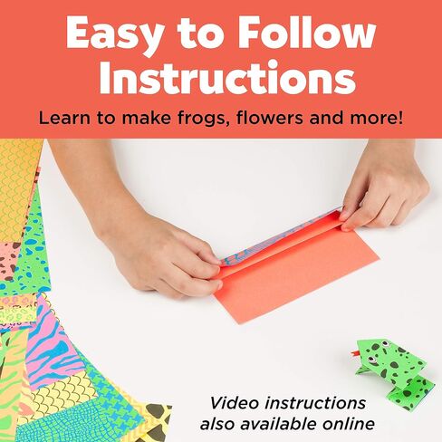 Creativity for Kids Neon Origami Mini Kit: 25 Origami Papers, Christmas Gifts and Toys for Boys, Origami Kit Arts and Crafts for Kids Ages 7-12+, Kids Stocking Stuffer and Small Gifts in Kuwait