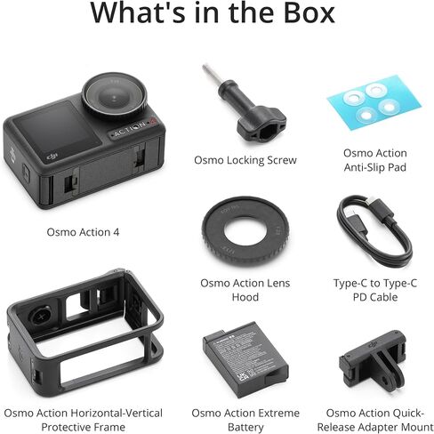DJI Osmo Action 4 Combo Combo ، كاميرا عمل مقاومة للماء 4K/120 إطارًا في الثانية مع مستشعر 1/1.3 بوصة ، تصوير منخفض الإضاءة منخفضة ، أداء 10 بت و D-Log M ، 160 دقيقة ، كاميرا خارجية ، في الهواء الطلق in Kuwait