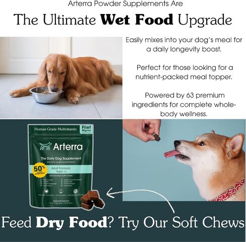 All-in-One Dog Supplement for Wellness and Longevity, 46 Ingredients for Joints, Cognition, Mood, Skin, Gut and Organ Health, Small Breeds, Vet-Formulated, Made in USA, Adult Formula for 2-7 Years in Saudi Arabia
