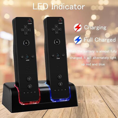 Wii Remote Charger Station 4 Dock for Wii U Charger Cord Rechargeable Battery Pack with Four Wiimote Batteries in Saudi Arabia