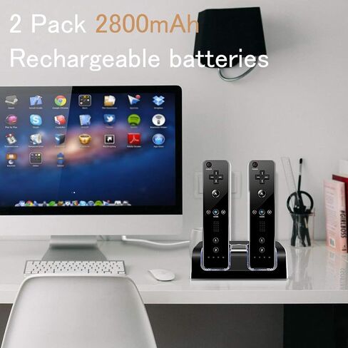 Wii Remote Charger Station 4 Dock for Wii U Charger Cord Rechargeable Battery Pack with Four Wiimote Batteries in Saudi Arabia