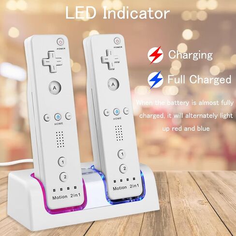 Wii Remote Charger Station 4 Dock for Wii U Charger Cord Rechargeable Battery Pack with Four Wiimote Batteries in Saudi Arabia