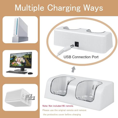 Wii Remote Charger Station 4 Dock for Wii U Charger Cord Rechargeable Battery Pack with Four Wiimote Batteries in Saudi Arabia