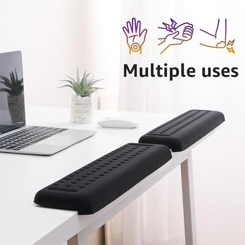 L-Shaped Desk EdgeRest, 2-Piece Set, Plam & Wrist & Forearm & Elbow Comfort Support for Table or Desk Edge, Non-Slip, Memory Foam Padding, Ergonomic Design, Separate Design in Saudi Arabia