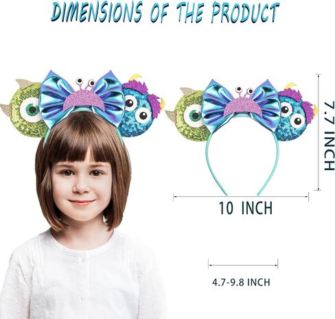 Leziazany Christmas Monster Mouse Ears Headband Sequin Bows Mouse Ears Headband For Halloween Cosplay Accessories in Kuwait