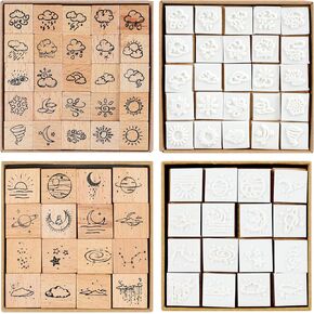 Wooden Rubber Stamp Set, Wood Stamps for Journal, Diary, Scrapbook, Planner, Letter, DIY Craft, Card Making (Emoji) in Kuwait